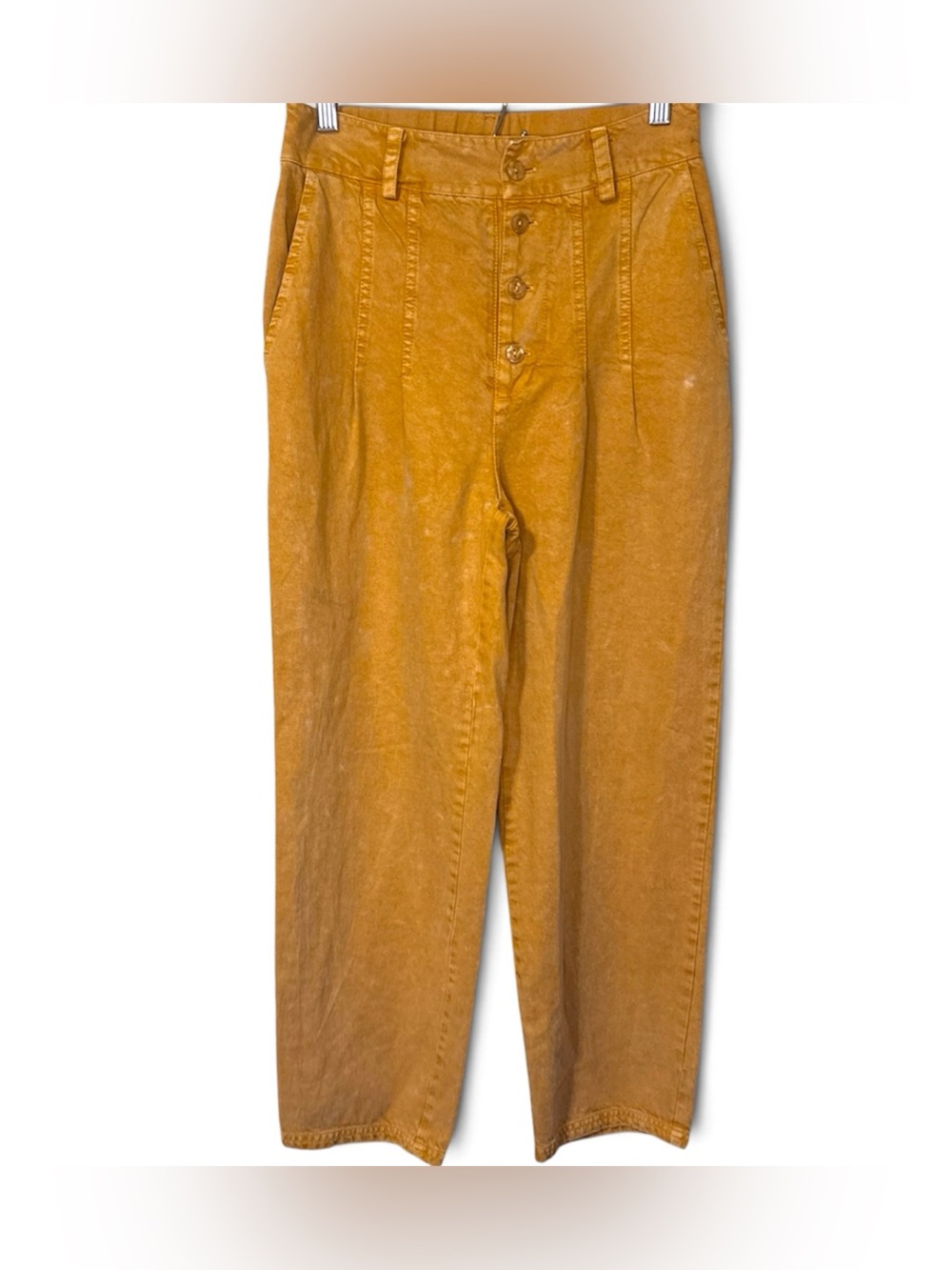 YFB Women’s Mustard High-Waist Button-Fly Pants